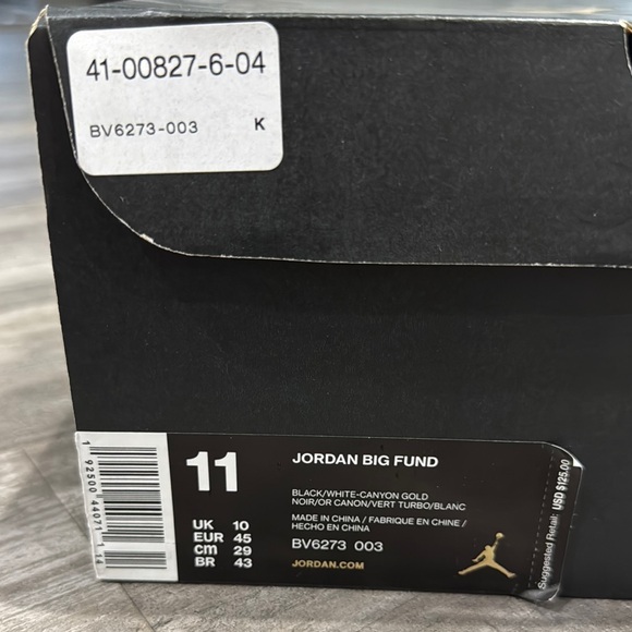 NEW Jordan Big Fund Size 11 BV6273-003